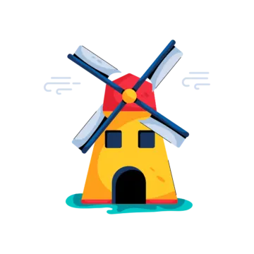 a windmill that is floating in the water