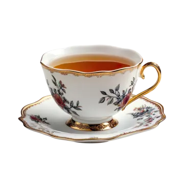 a cup and saucer on a white background