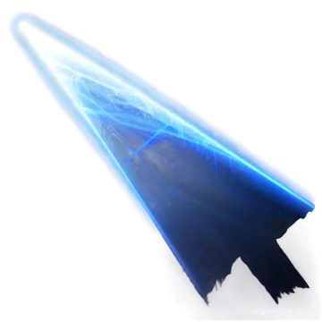 a blue light saber on a white background