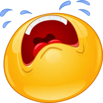 a yellow smiley face with an open mouth