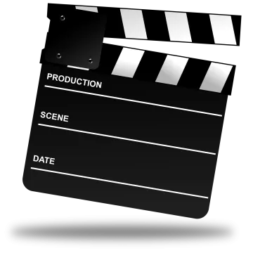 a movie clap with the word production on it