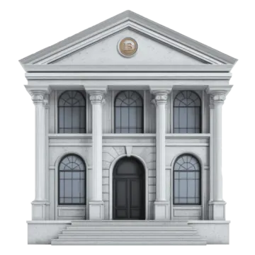 an old building with columns and a door