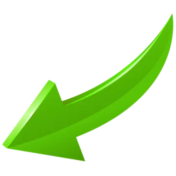 a green arrow pointing up