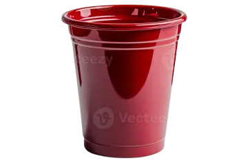 a red plastic cup on white background