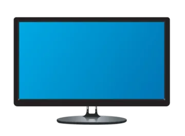 a computer monitor on a white background