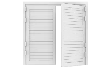 an open white door on a white background