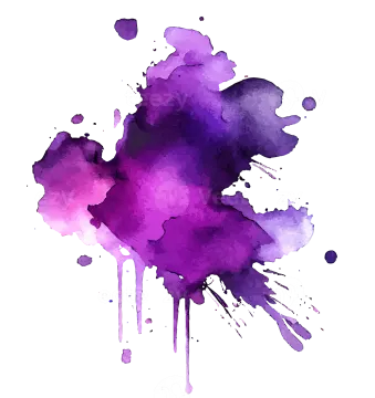 a purple watercolor stain on a white background