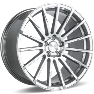 a silver wheel on a white background