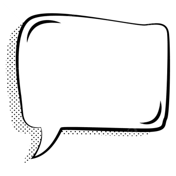 a black and white speech bubble