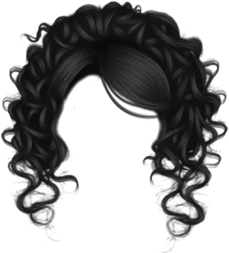 a black and white drawing of a woman's hair