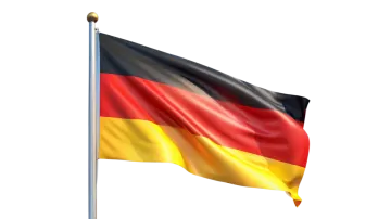 a german flag flying in the wind