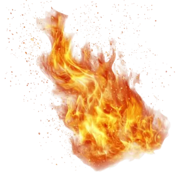 a fire on a white background