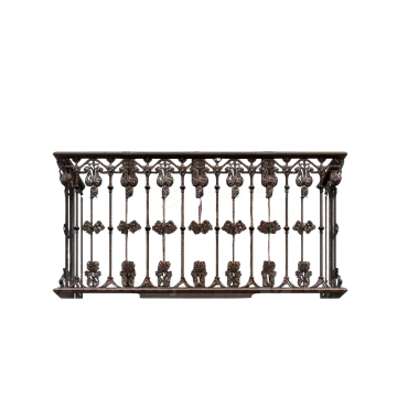 a wrought railing on a white background