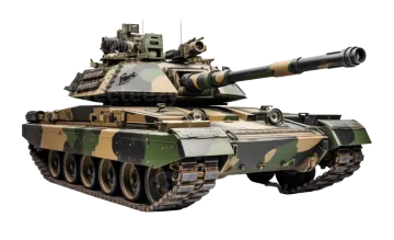 a military tank on a white background