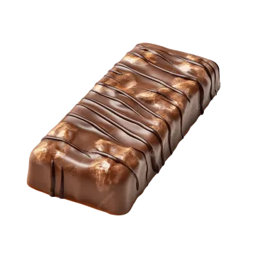 a chocolate bar on a white background