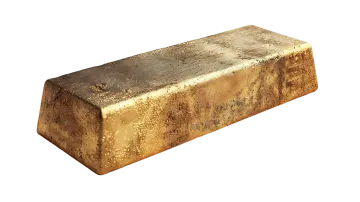 a gold bar on a white background