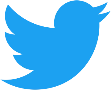 a blue twitter logo on a white background