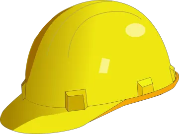 a yellow hard hat