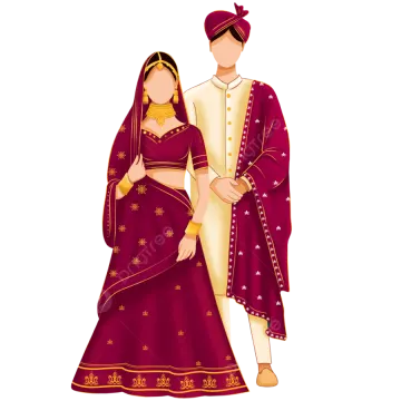 a man and woman in traditional indian clothing