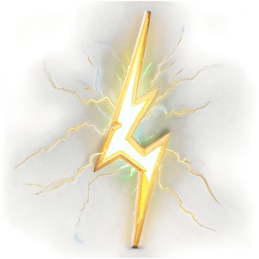 a yellow lightning bolt on a white background