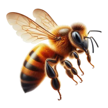 a bee on a white background