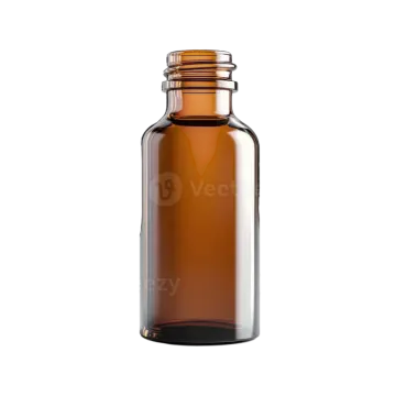 a brown glass bottle with a white background