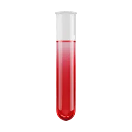a test tube filled with red liquid