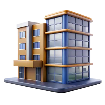 a building on a white background