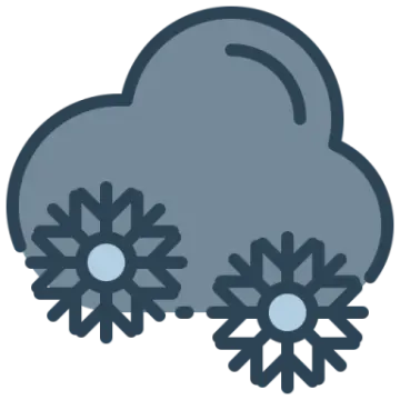 a cloud with snow flakes on it