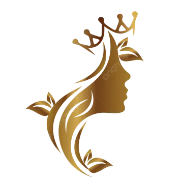 a woman's face with leaves in her hair