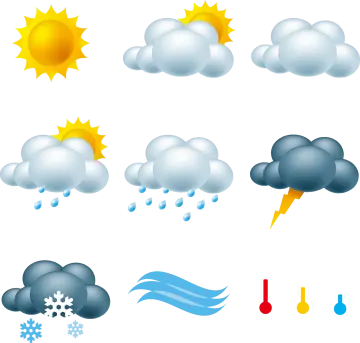 a set of weather icons