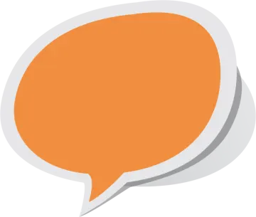 an orange speech bubble