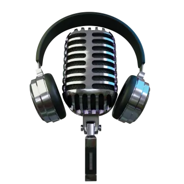 a microphone with headphones on it