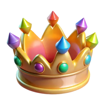 a gold crown with colorful gems on it