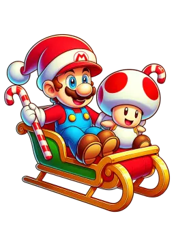 mario and luigi on a sler