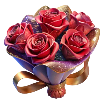 a bunch of red roses in a blue vase