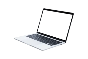 an open laptop computer with a blank screen