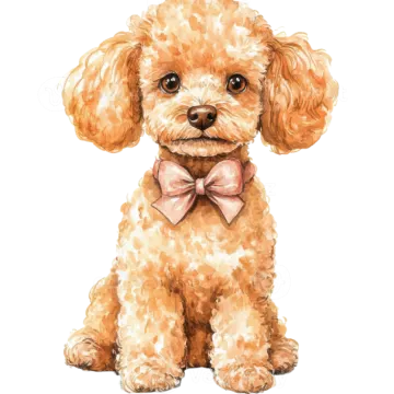 a watercolor painting of a dog with a bow tie