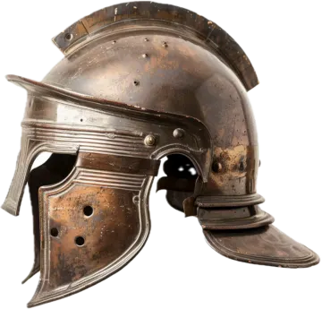 an antique roman helmet