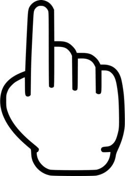 a black and white image of a hand with two fingers