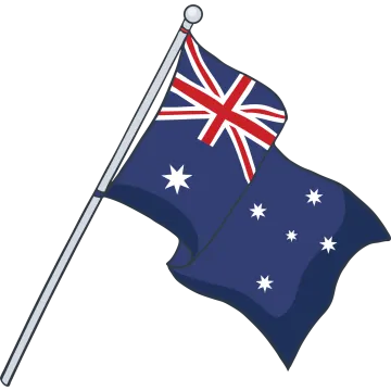 an australian flag on a pole