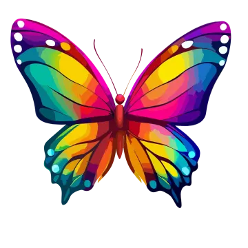 a colorful butterfly on a white background