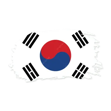 the south korean flag on a white background