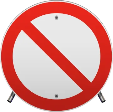 a no entry sign on a white background