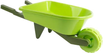 a green plastic wheel with wheels