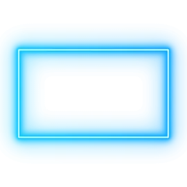 a blue neon frame on a white background