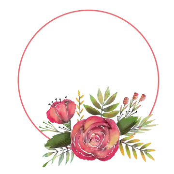 a watercolor painting of flowers in a circle