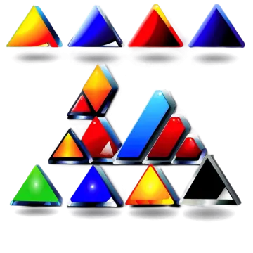a set of triangulars in different colors