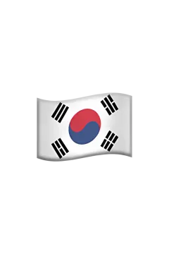 the south korean flag on a white background