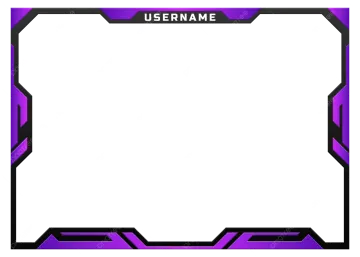a purple and black frame with a white background